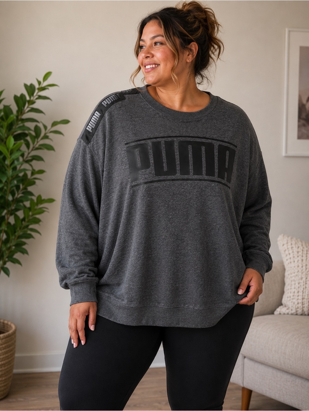 Puma Dark Gray Logo Crewneck Sweatshirt